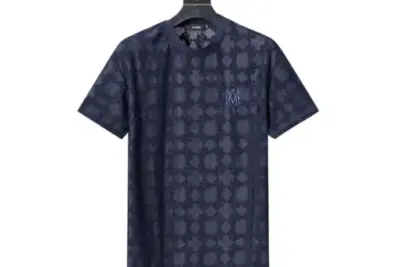 Amiri Terry Cloth Jacquard T Shirt Navy Blue