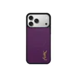 YSL Purple Prime Magsafe Design iPhone Case Mini Logo Gold
