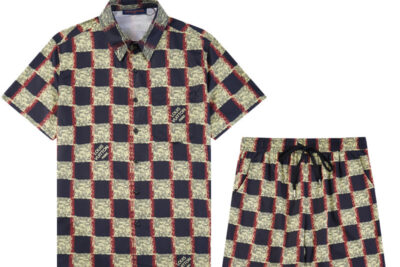 LV Short Set Black Check