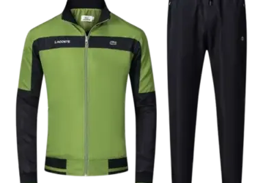 Lacoste Windbreaker Jogging Suit Classic Embroidered Tracksuit Green