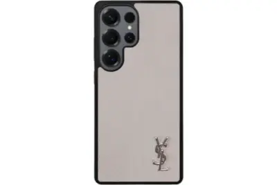 YSL Prime Beige Samsung Case Silver Logo