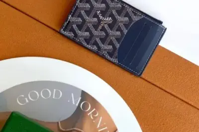 Goyard Bourbon Zipped Card Holder Blue