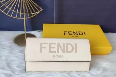 Fendi Roma Continental Wallet Leather White
