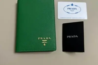 Prada Saffiano Small Wallet in Sunny Green