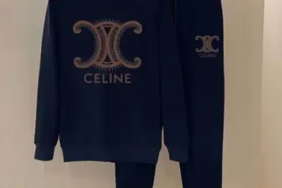 Celine Back Logo Sweatshirt & Pants Black
