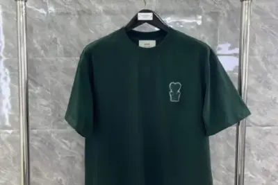 Ami Paris Ami de Coeur Patch T-Shirt Green