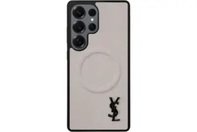 YSL Prime Beige Samsung Magsafe Design Case Black Logo