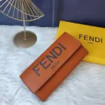 Fendi Roma Continental Wallet Leather Brown