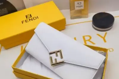 Fendi FF Diamonds Continental Wallet in White