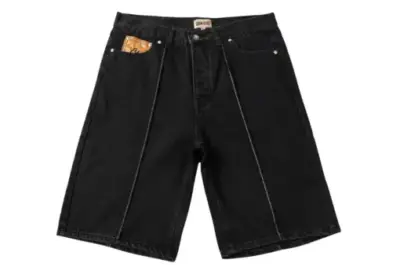 Corteiz Alcatraz C Black Denim Short Jeans