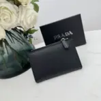 Prada Small Saffiano Leather Wallet in Black - Image 3