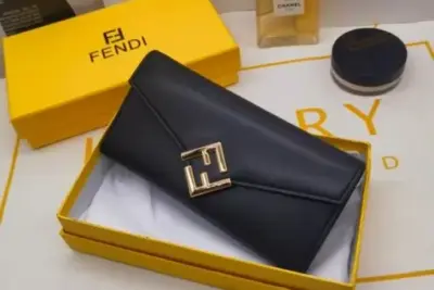 Fendi FF Diamonds Continental Wallet in Black