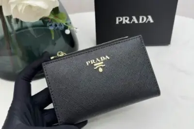 Prada Small Saffiano Leather Wallet in Black