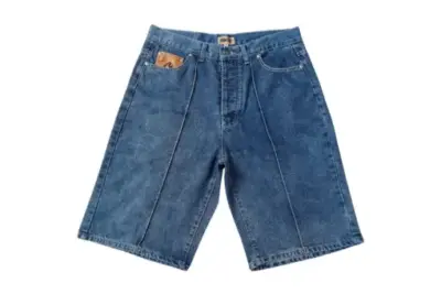 Corteiz Alcatraz C Blue Denim Short Jeans