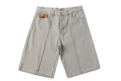 Corteiz Alcatraz C Gray Denim Short Jeans
