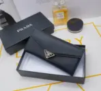Prada Saffiano Leather Document Holder Black