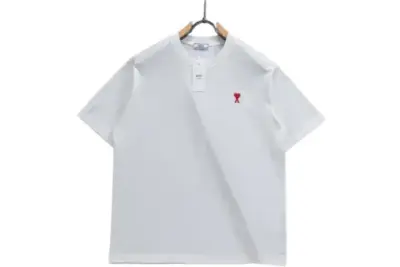 Ami Paris De Coeur Organic Cotton Jersey T Shirt White