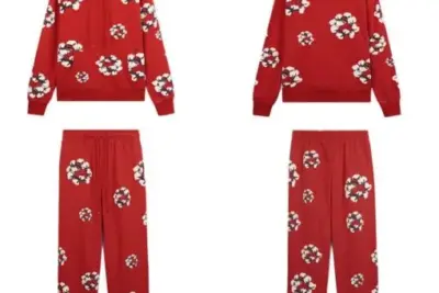 Denim Tears Floral Oversized Tracksuit Red
