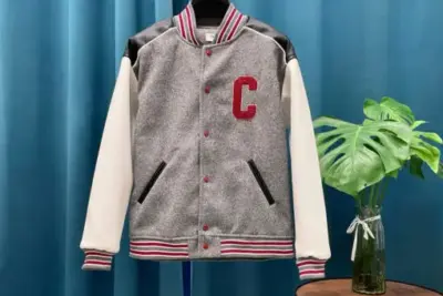 Celine Classic Teddy Jacket in Wool Tricotine Grey/ Black