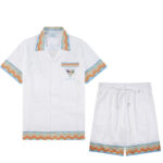 Casablanca Palm Tennis Club Silk Shirts White