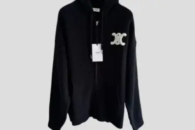 Celine Homme Logo-Appliquéd Ribbed Wool Jacket In Black