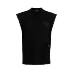 DSQUARED2 logo-print fine-knit vest black