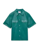 CASABLANCA Leather Short Sleeve Shirt Green