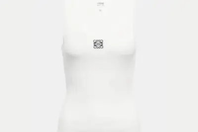 Loewe Anagram Cotton-Blend Tank Top White