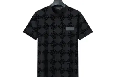 Amiri Arrival All-Over Flocked Print T Shirt Black
