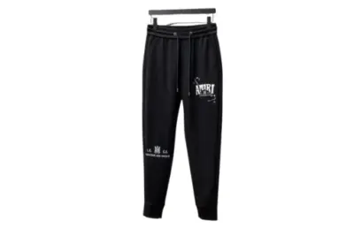 Amiri Sportswear Pant Black With White Amiri Monogram