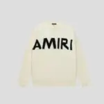 AMIRI Monogram Intarsia Crewneck Sweater White
