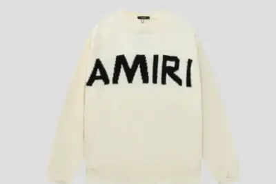 AMIRI Monogram Intarsia Crewneck Sweater White