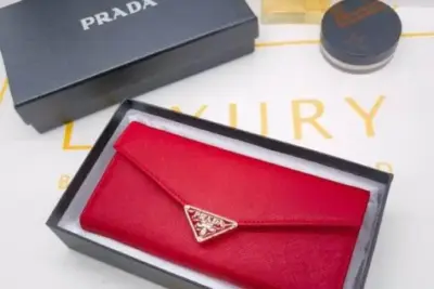 Prada Saffiano Leather Document Holder Red