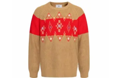 Ami Paris Sweater Camel Beige Wool