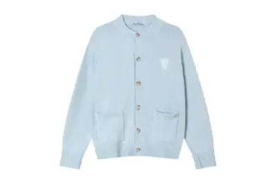Ami Paris Acne Studios Light Sky Blue Crewneck Cardigan Sweater