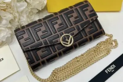 Fendi Roma Continental Wallet With a Chain Strap