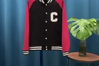 Celine Baseball Jacket Black/Magenta