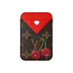 LV Monogram Cherry Red Magsafe Cardholder