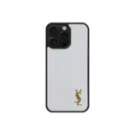 YSL Metallic Prime White Case With Gold Logo