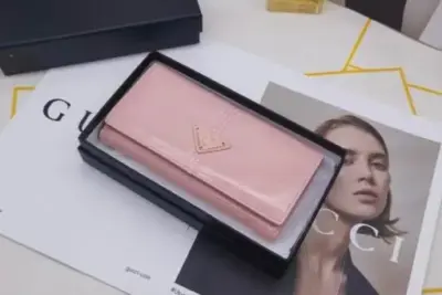 Prada Saffiano Leather Long Wallet Glossy Pink