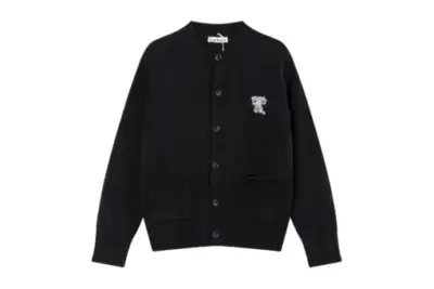 Ami Paris Acne Studios Black Crewneck Cardigan Sweater