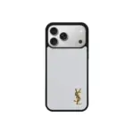 YSL Metallic Prime White Case With Gold Logo