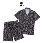 LV Short Set Black Print