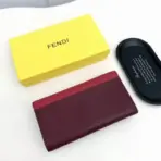 Fendi FF Diamonds Continental Wallet with Chain Red & Maroon - Image 3