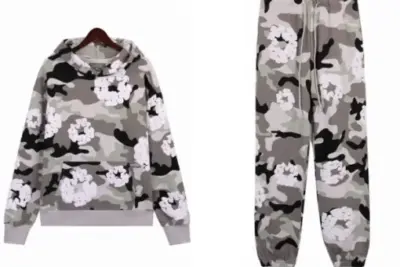 Denim Tears Wreath Print Cotton Washed White Camo