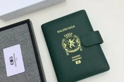 Balenciaga Passport Wallet Green