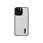 YSL Metallic Prime White Case With Black Logo