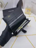 Travertine Stone Large Leather Wallet Black - Image 2