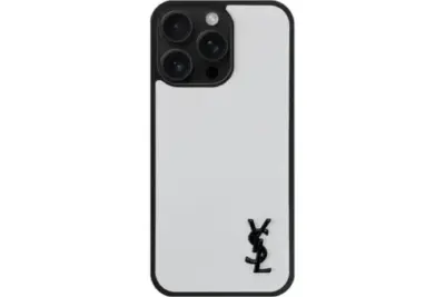 YSL Metallic Prime White Case With Black Logo