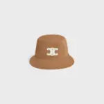 Celine triomphe bucket hat in cotton toffee